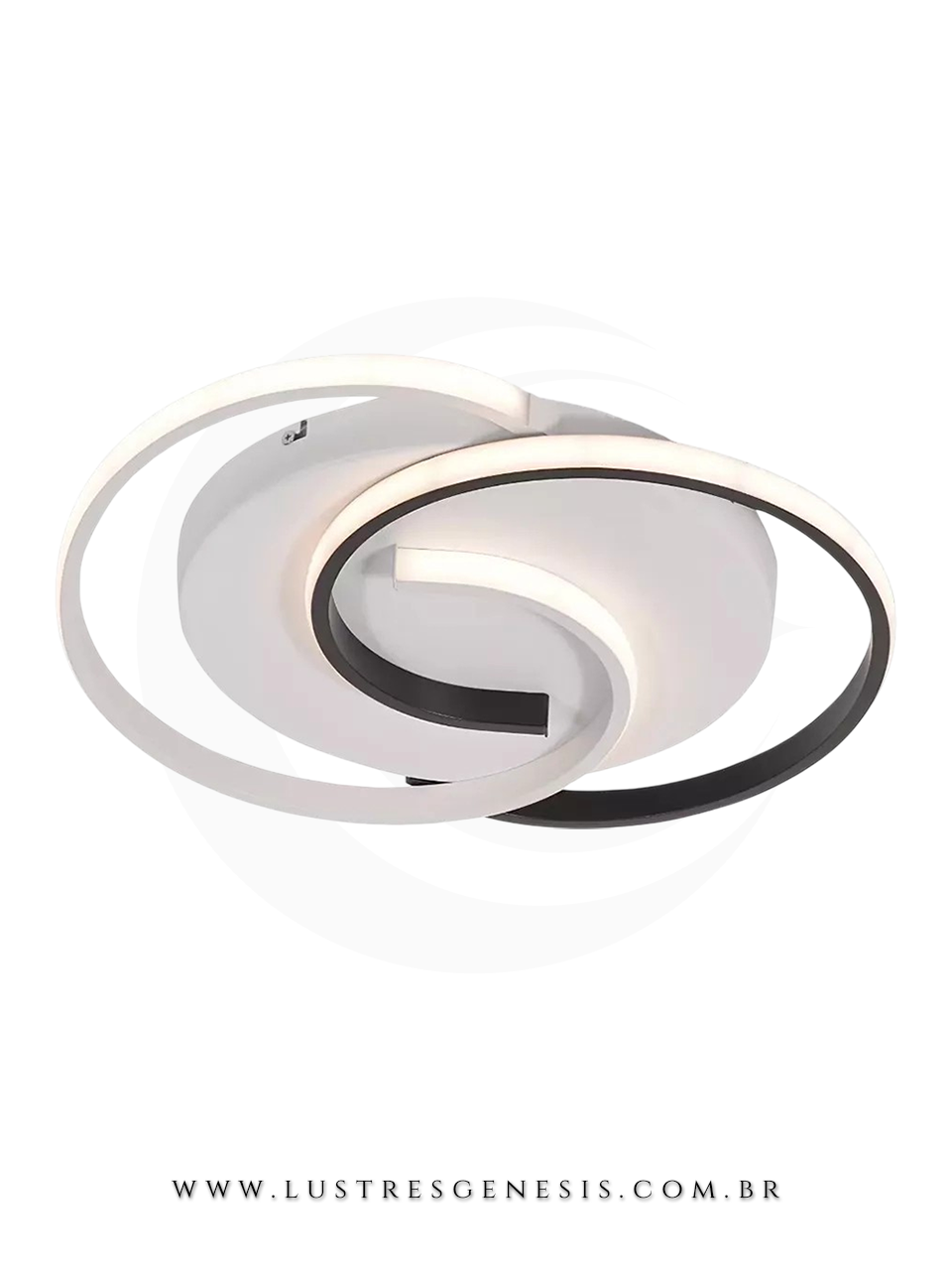 Plafon Moderno LED DCX02904 Alumínio Preto Silicone 40x40cm Bivolt, Sala de Estar, Quarto Casal, Cozinha, Banheiro, Suite Master